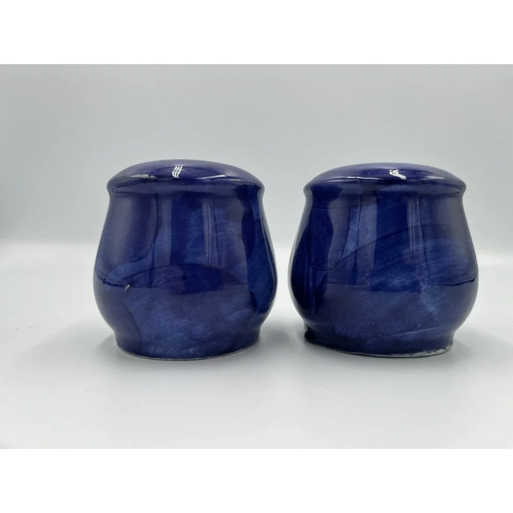 Papart Evil Eye Salt & Pepper Shakers Blue Yellow Ceramic (no stoppers)
